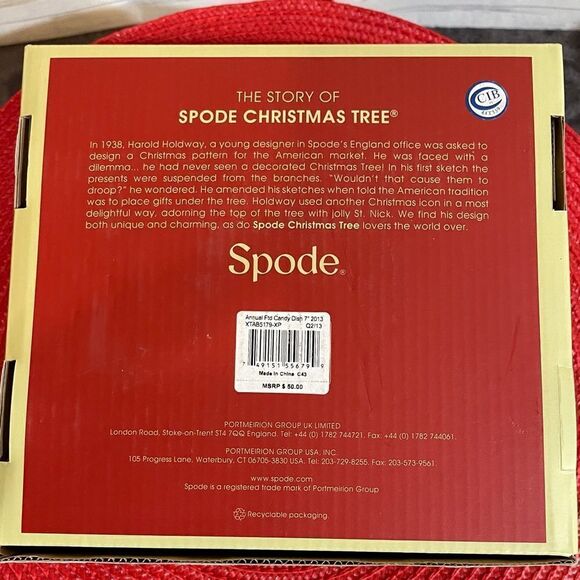 Spode Christmas Tree Annual Footed Candy Dish 2013 NWT - Picture 12 of 13